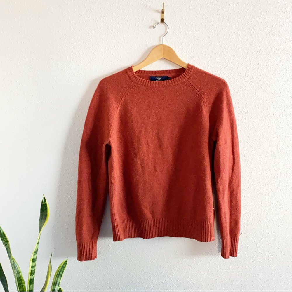 J.Crew 100% Lambwool Burnt Orange Rust  Sweater M